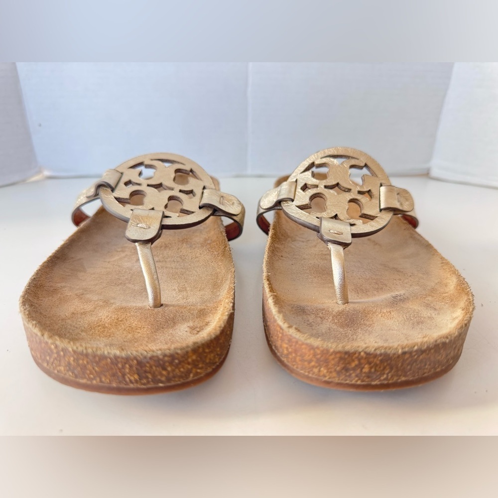 Tory Burch Miller Cloud Flip Flop Gold Sandals Shoes Size 8.5 - Picture 4 of 10